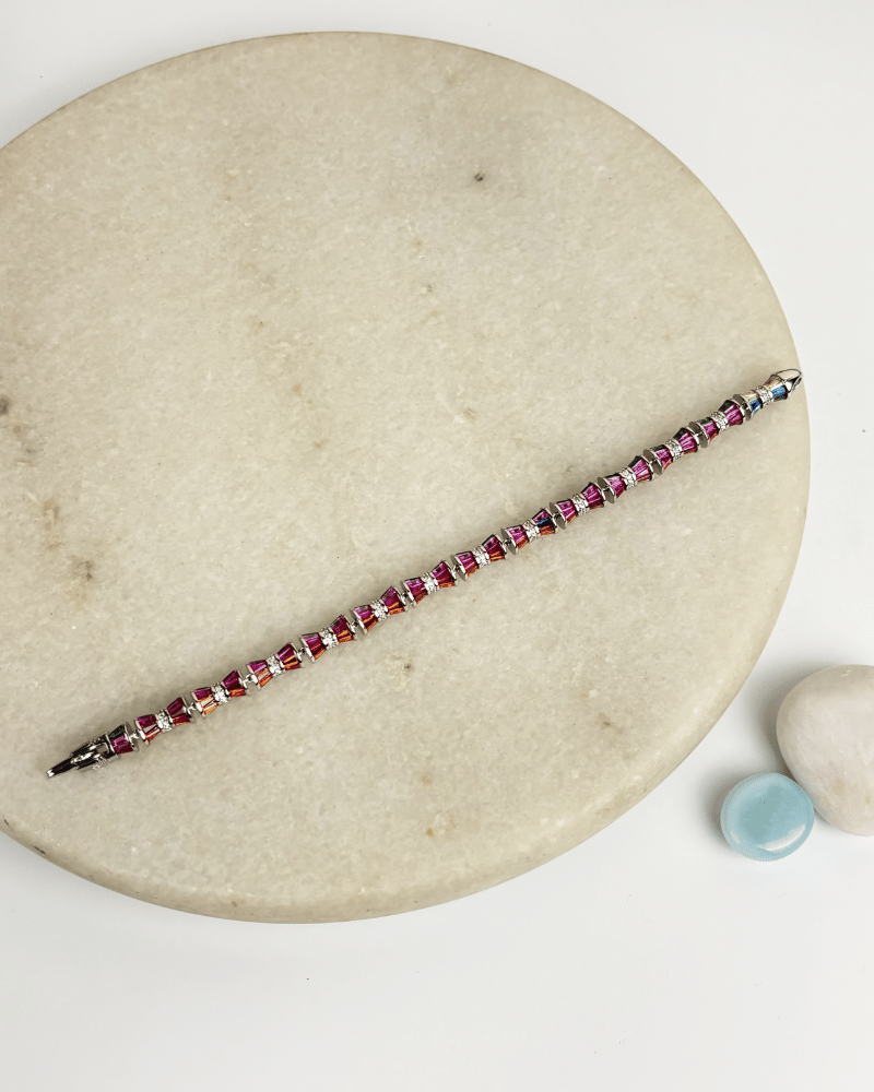 Riva Rainbow Bracelet | Rhodium Plating