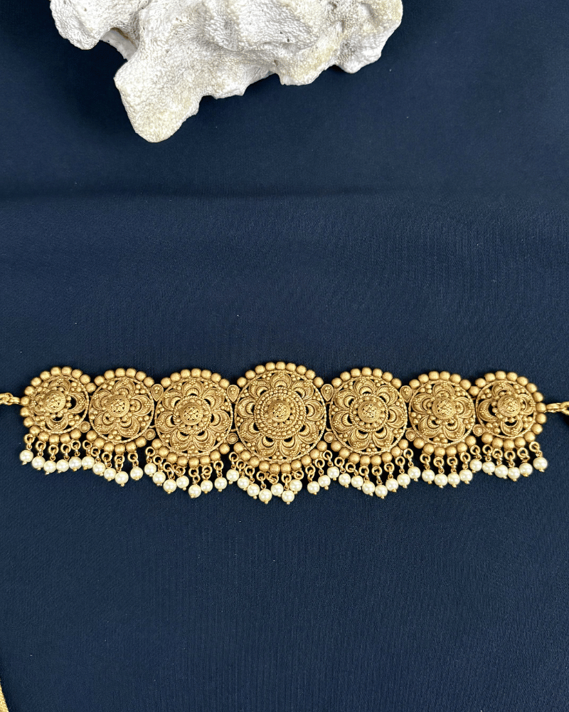 Roohani Heritage Golden Choker | With Maang Tikka