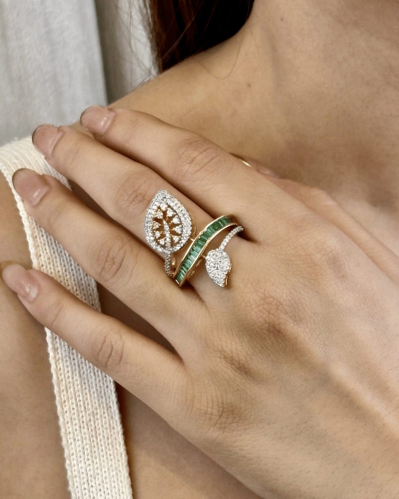 Diamond Leaf Ring