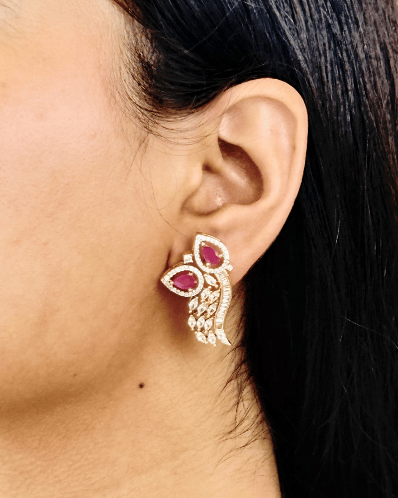 Morika Ruby Pendant Set | Without Chain