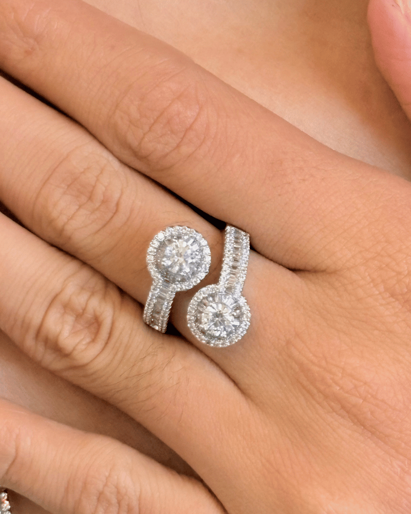 Evara Duo Ring | Rhodium Plating