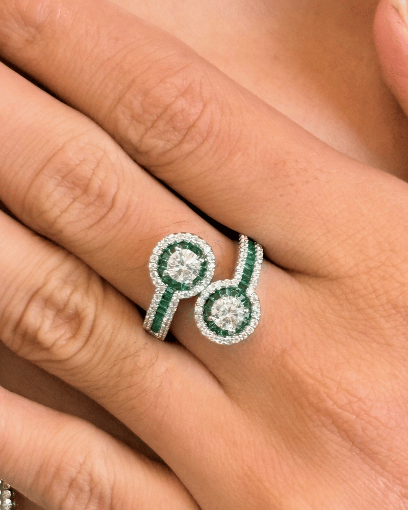 Evara Duo Ring | Rhodium Plating