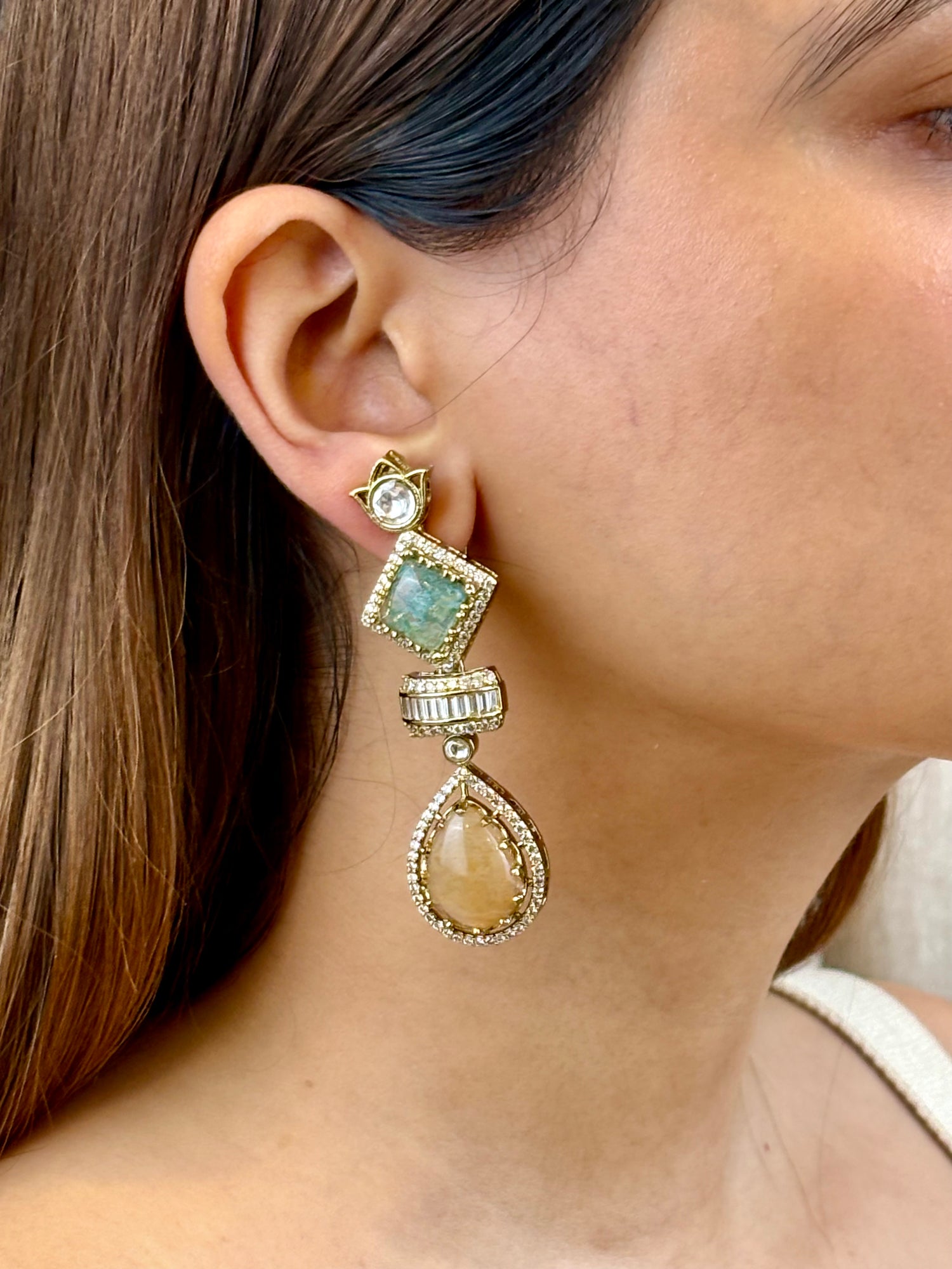 Pistine Multicolor Gemstone Danglers