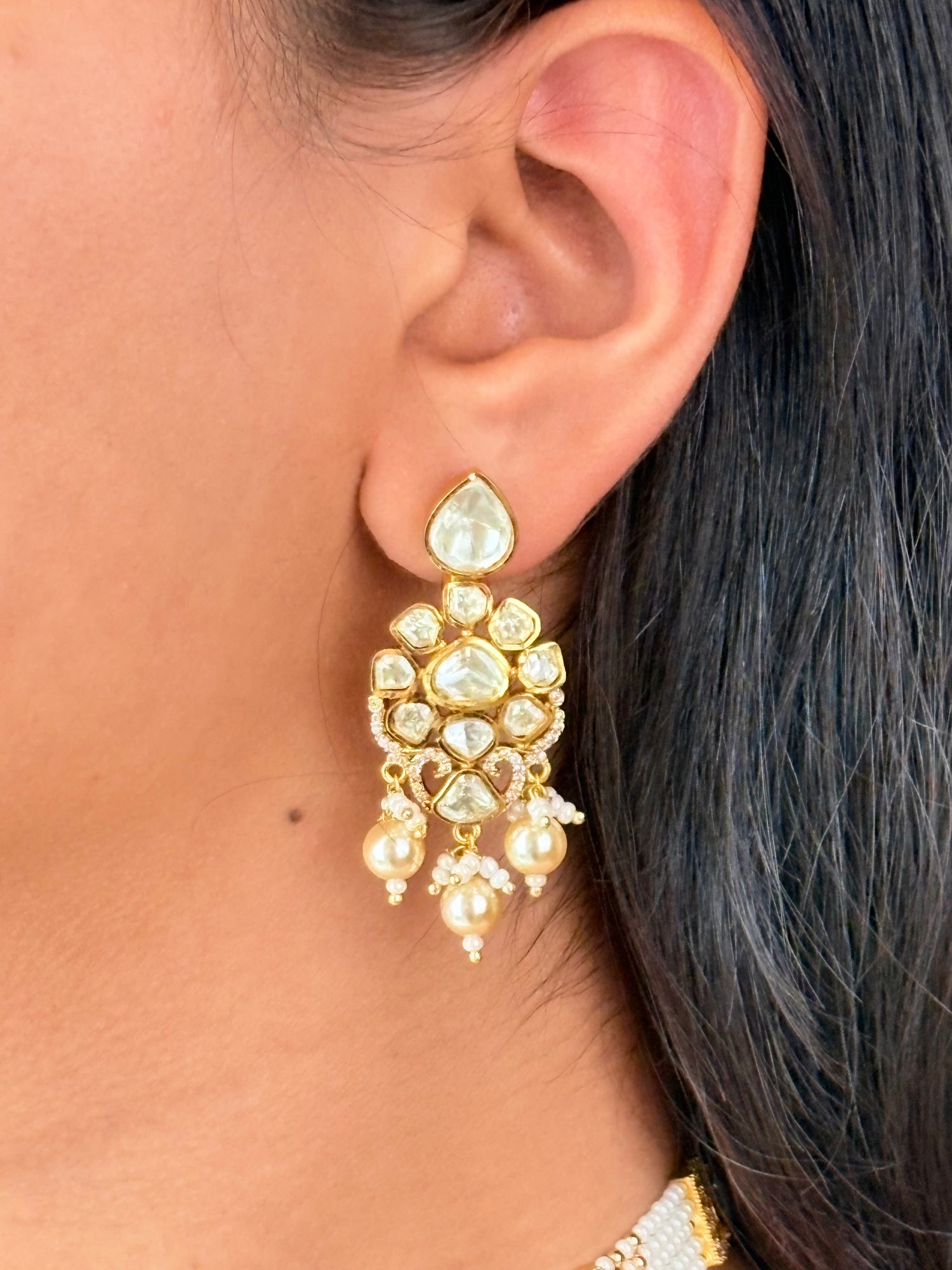 Meher Moissanite Choker | Screw Back | 18K Gold Plating
