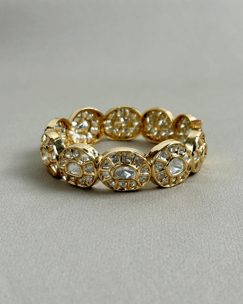 Royal Bikaneri Kundan Bangle | Single Piece | 18K Gold Plating