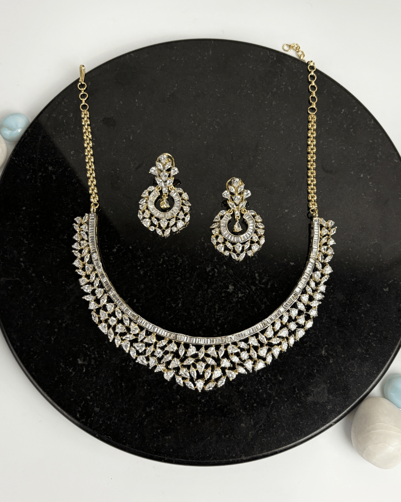 Imperial Diamond Garland Necklace | Screw Back
