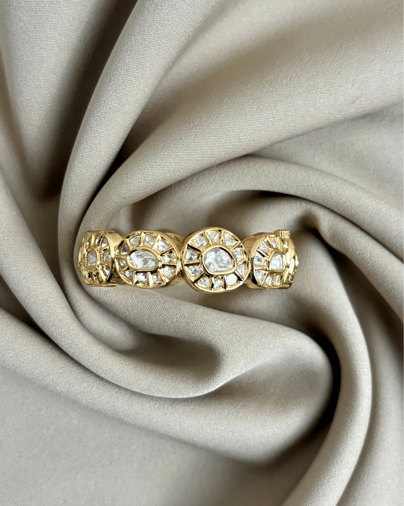 Royal Bikaneri Kundan Bangle | Single Piece | 18K Gold Plating