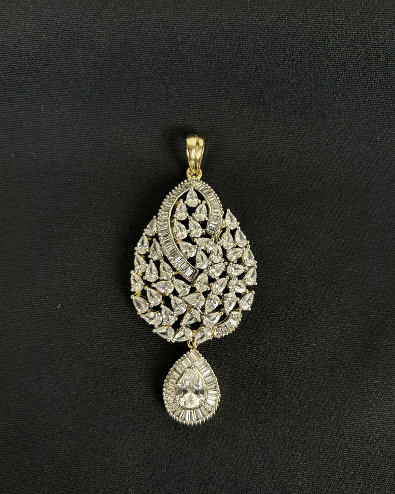 Zivah Crystal Drop Pendant Set | Screw Back