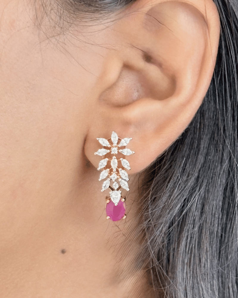 Falling Drop Ruby Mangalsutra With Chain