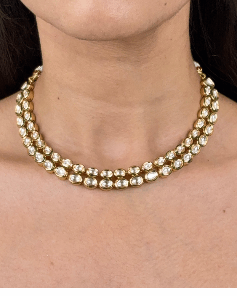Rajnidhi Double Line Kundan Necklace