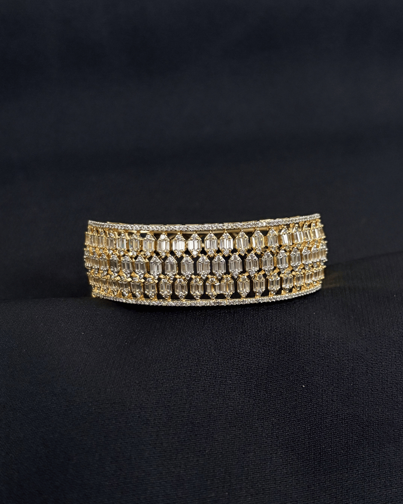 Noor Choki Stones Diamond Kada | Openable