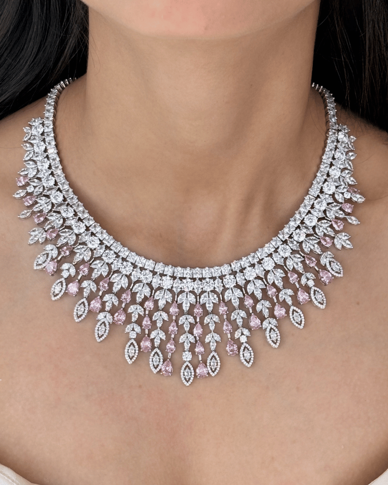 Pink Dynasty Diamond Haar | Rhodium Plating