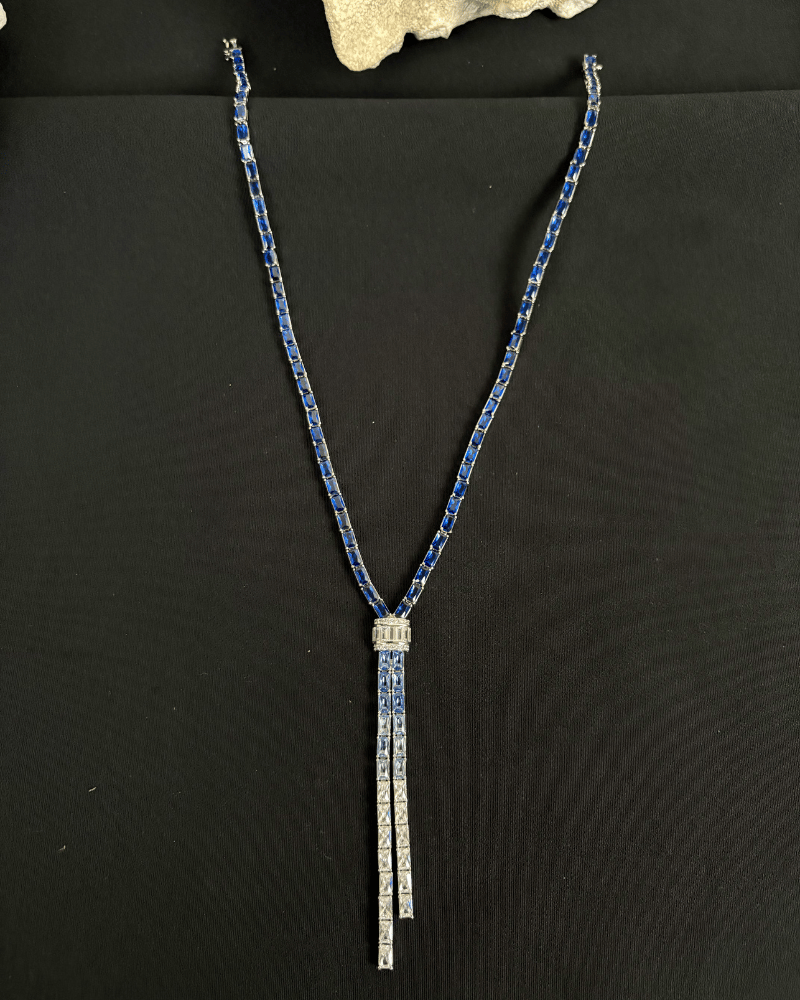 Neelara Sapphire Necklace | Rhodium Plating