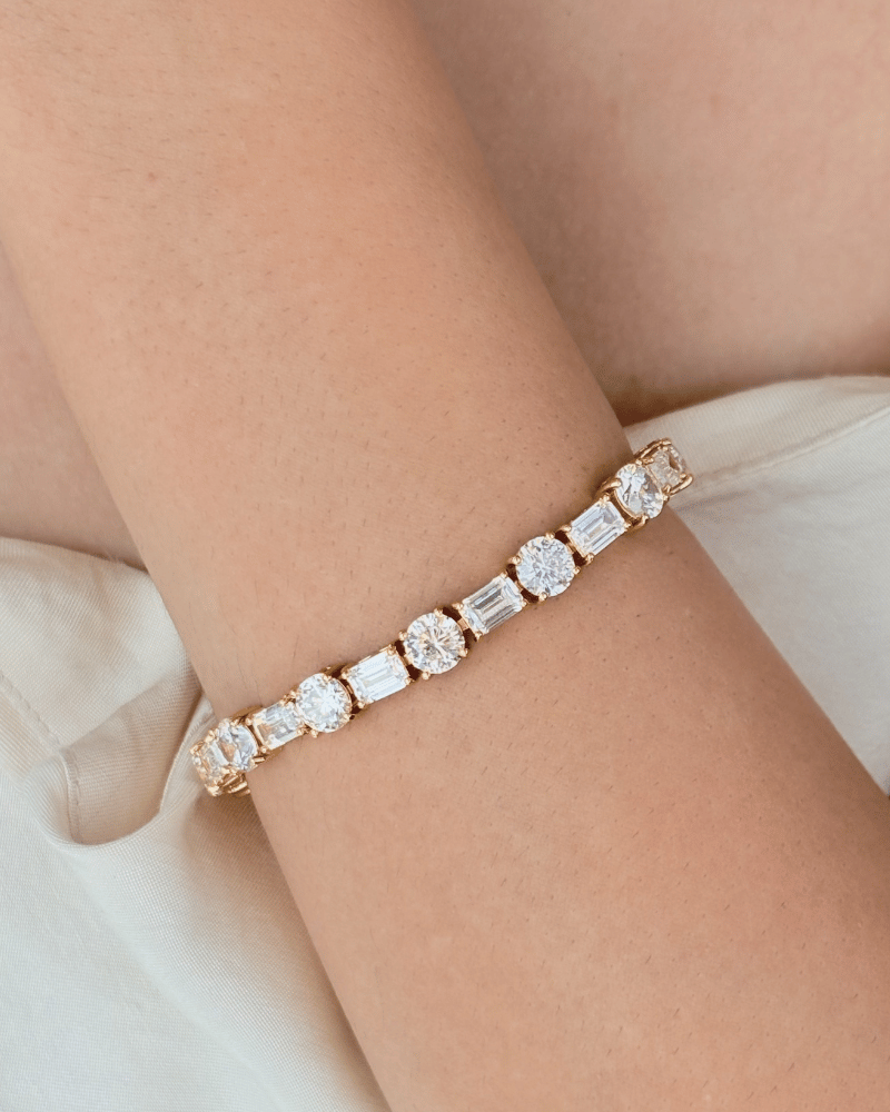 Monarch Line Diamond Bracelet | Openable | Rhodium Plating | Gold