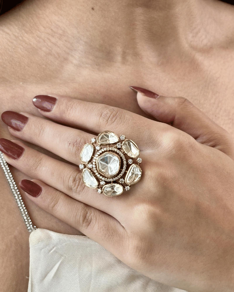 Medina Moissanite Ring | Adjustable Size | 18K Gold Plating