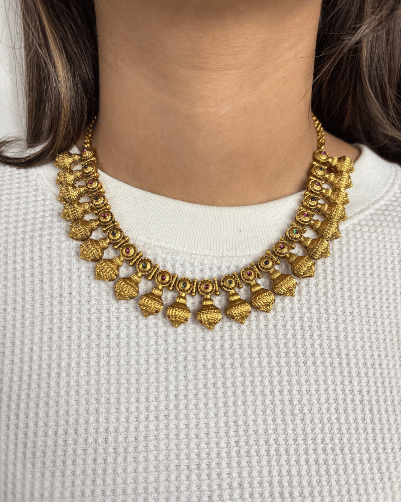 Shringarika Golden Drop Necklace | 18K Gold Plating