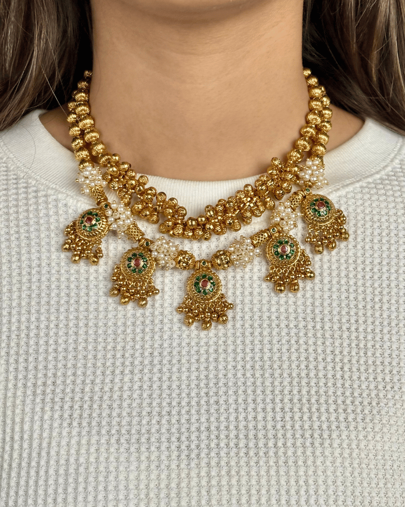 Padmavati Jhumki Haar | 18K Gold Plating