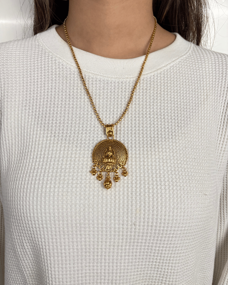 Golden Laxmi Pendant Set