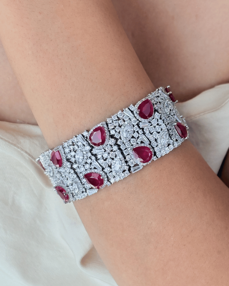 Radiance Diamond Bracelet | Openable | Rhodium Plating