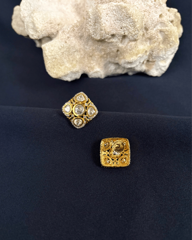 Moissanite Studs | Screw Back | 18K Gold Plating