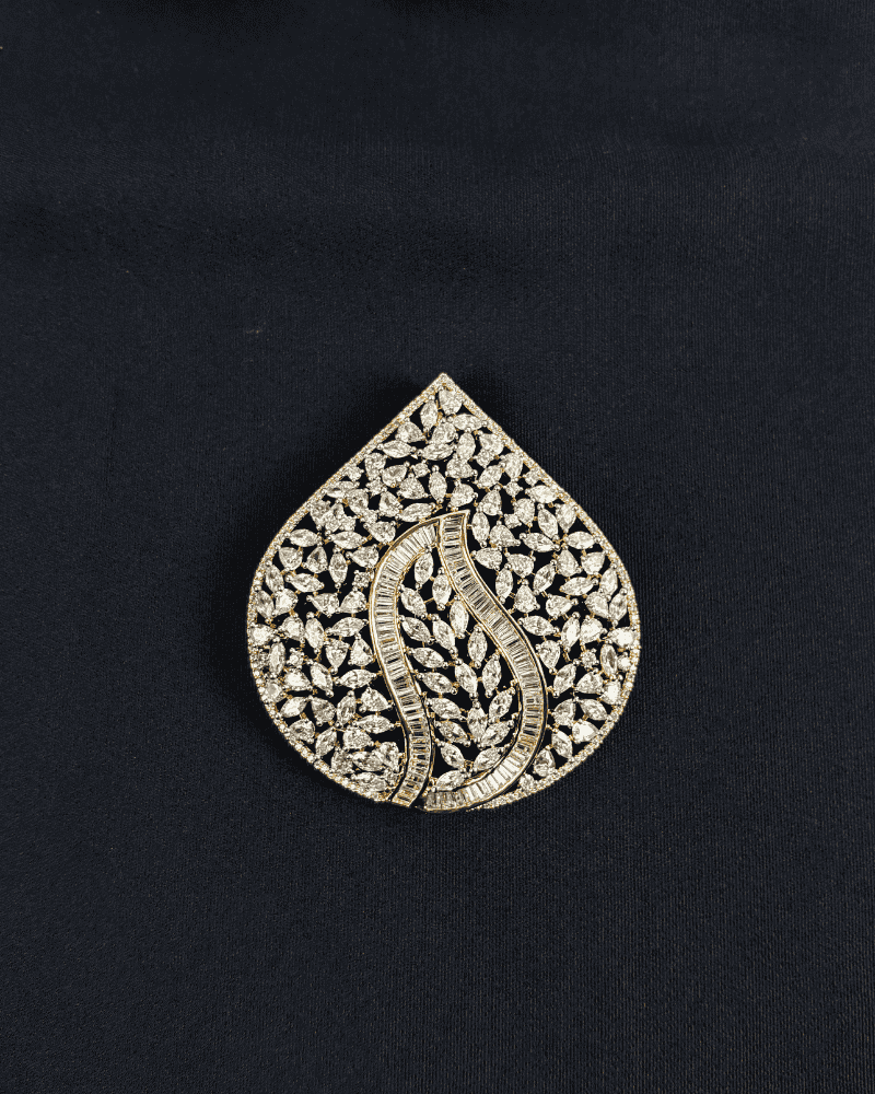 Ishani Marqise & Choki Stones Diamond Pendant Set | Big Size