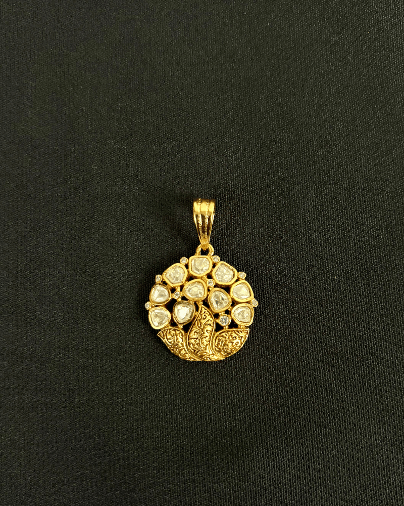 Suhani Moissanite Pendant Set | Screw Back | 18K Gold Plating