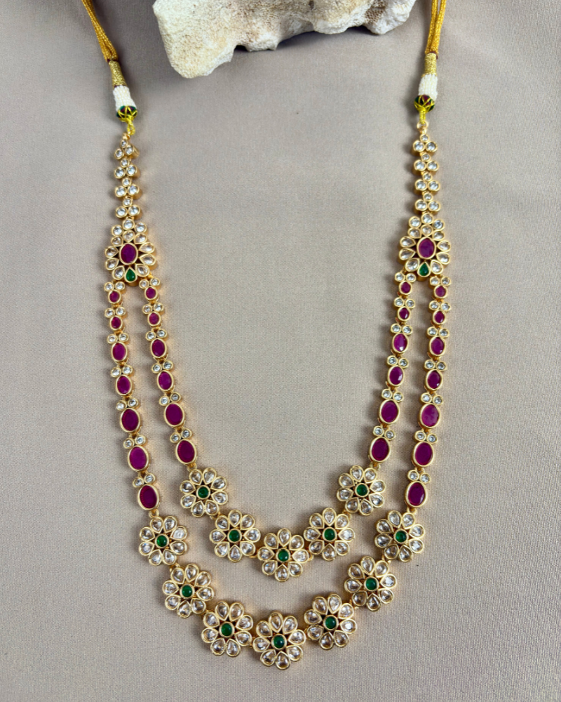 Reverse AD Double Line Floral Rani Haar