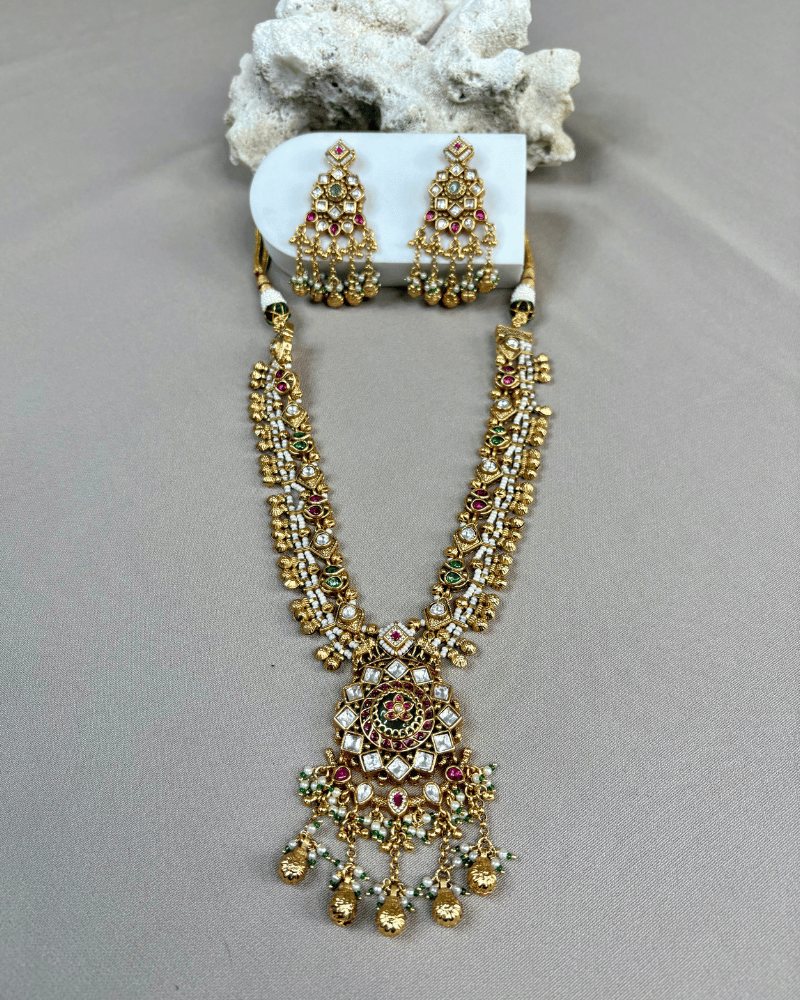Namrata Golden Necklace | Rajwada | 18K Gold Plating