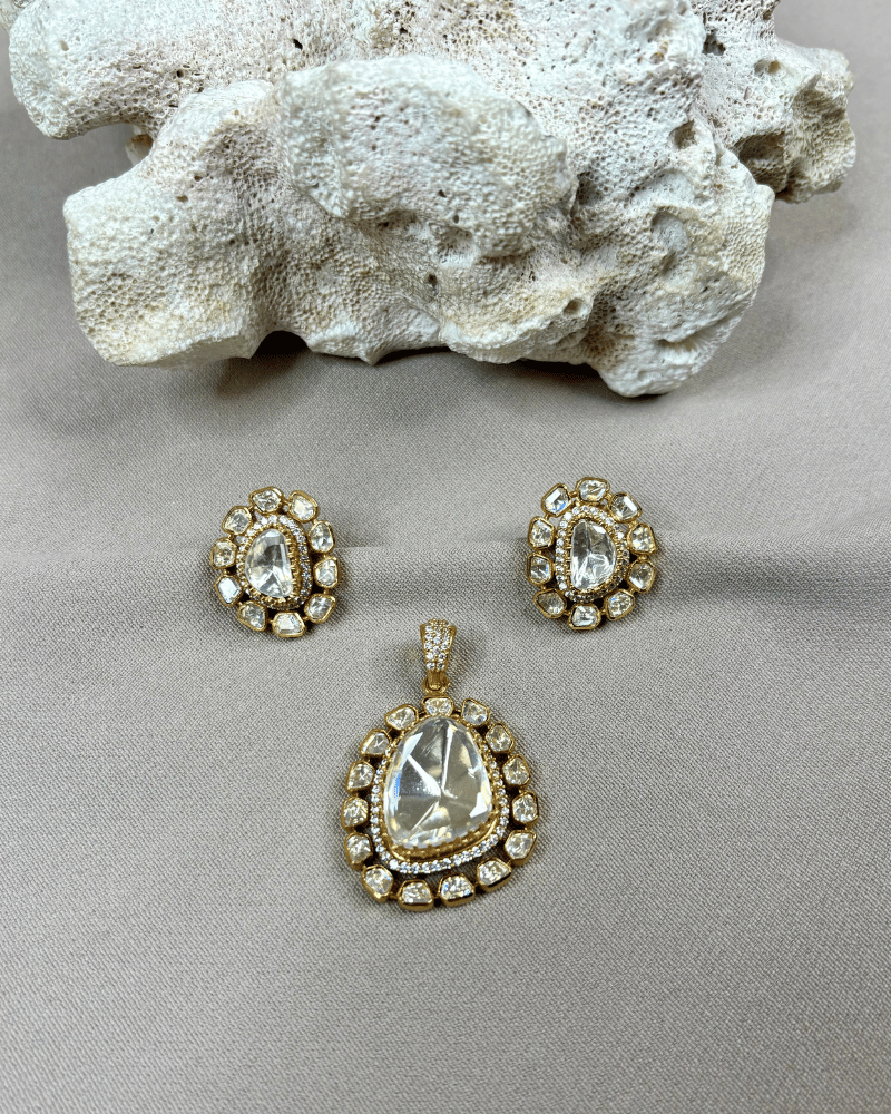 Moissanite Pendant Set | Big Size | Screw Back