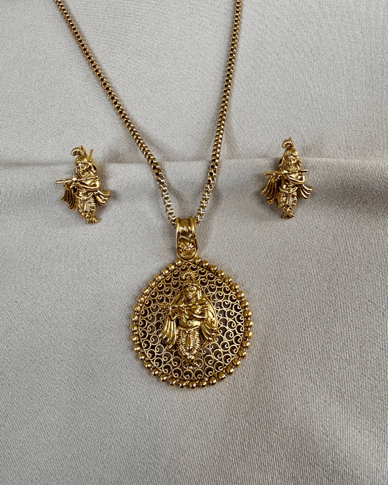 Divine Kanha Pendant Set | 18K Gold Plating