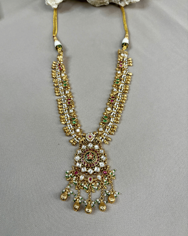 Namrata Golden Necklace | Rajwada | 18K Gold Plating