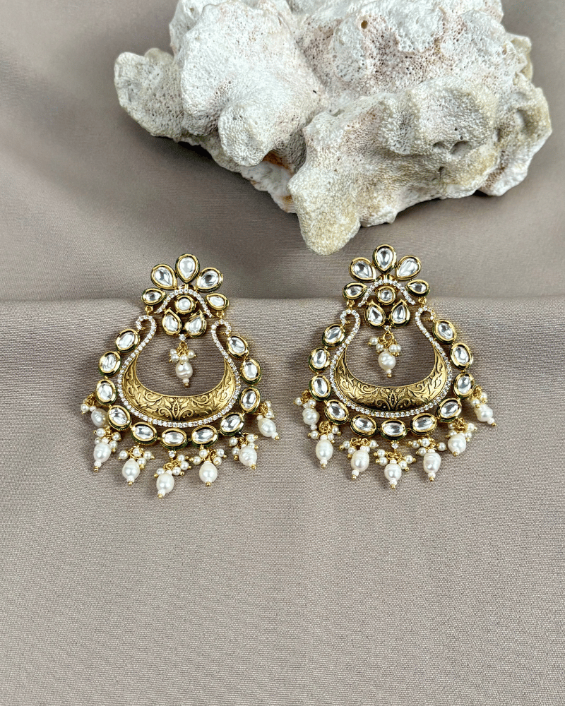 Meenakshi Kundan Chandbali | Moti Drops