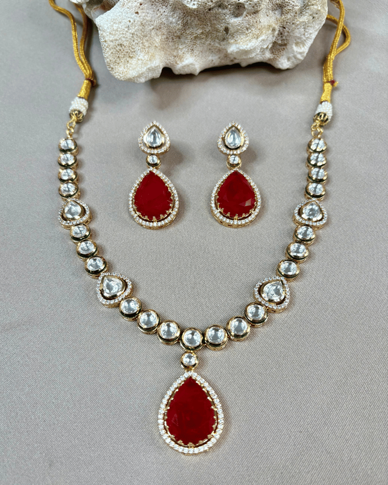 Harini Ruby Necklace | Kundan |18K Gold Plating
