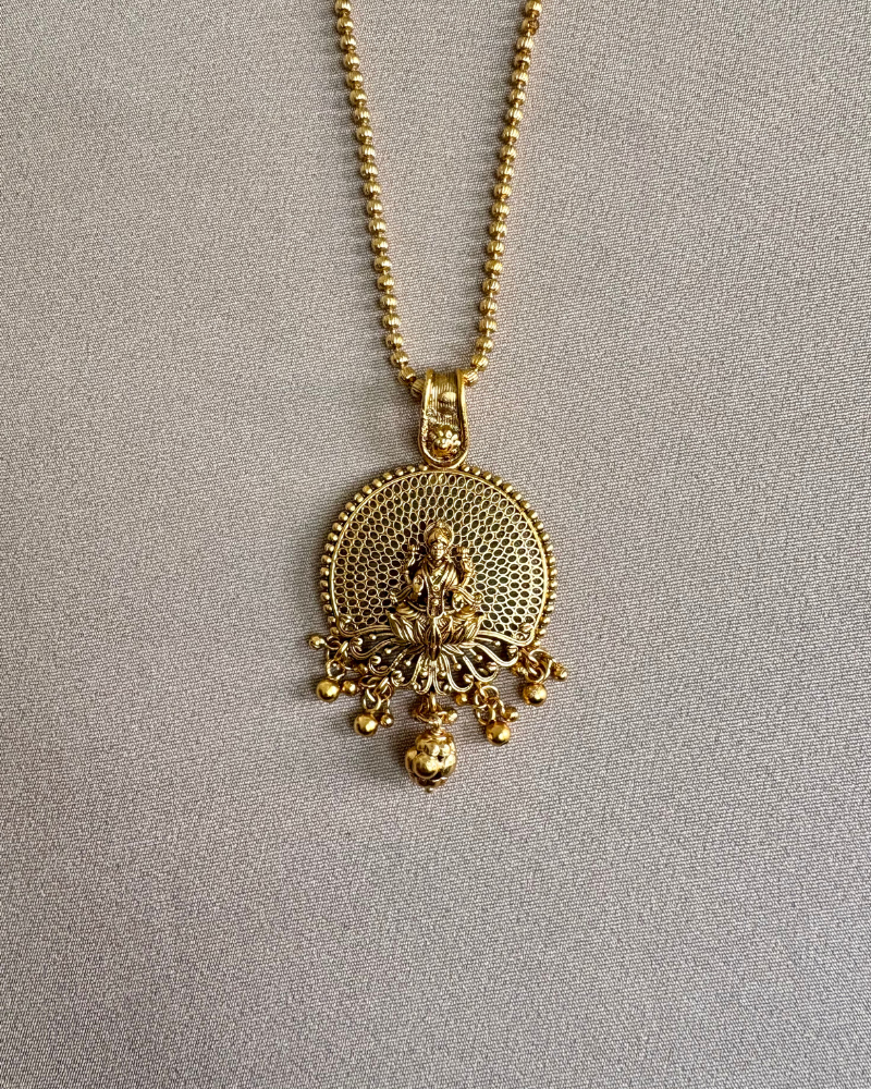Golden Laxmi Pendant Set
