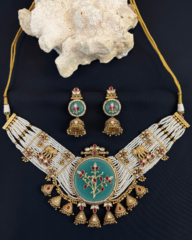 Gajraj Emerald Royale Meenakari Haar