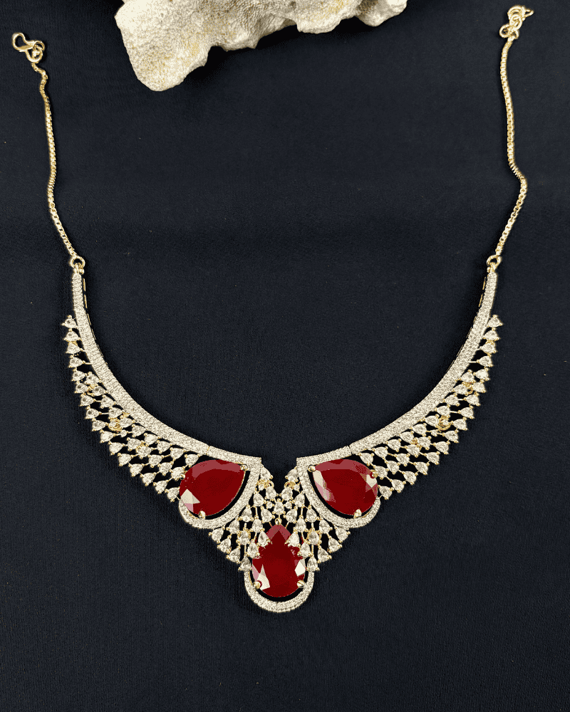 Anvika Ruby Empress With Marquise Drops Necklace
