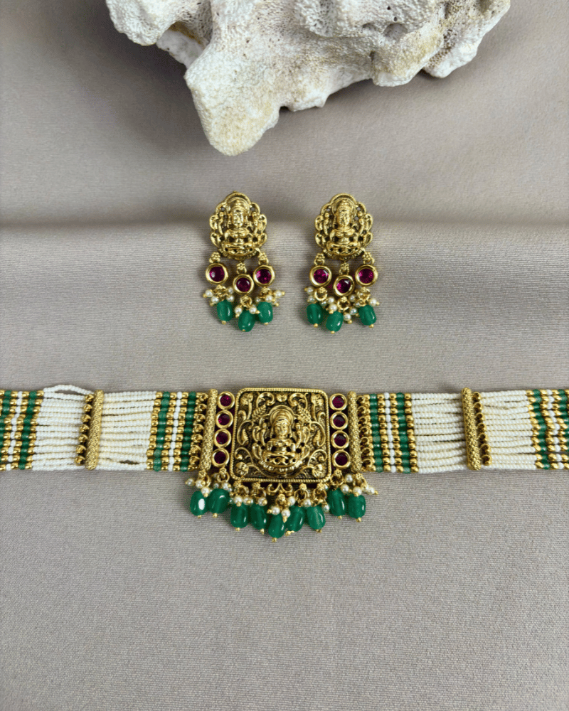 Laxmi Ji Choker | White Moti Strings