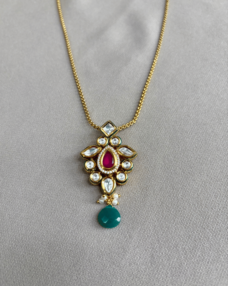 Elisha Kundan Pendant | 18K Gold Plating