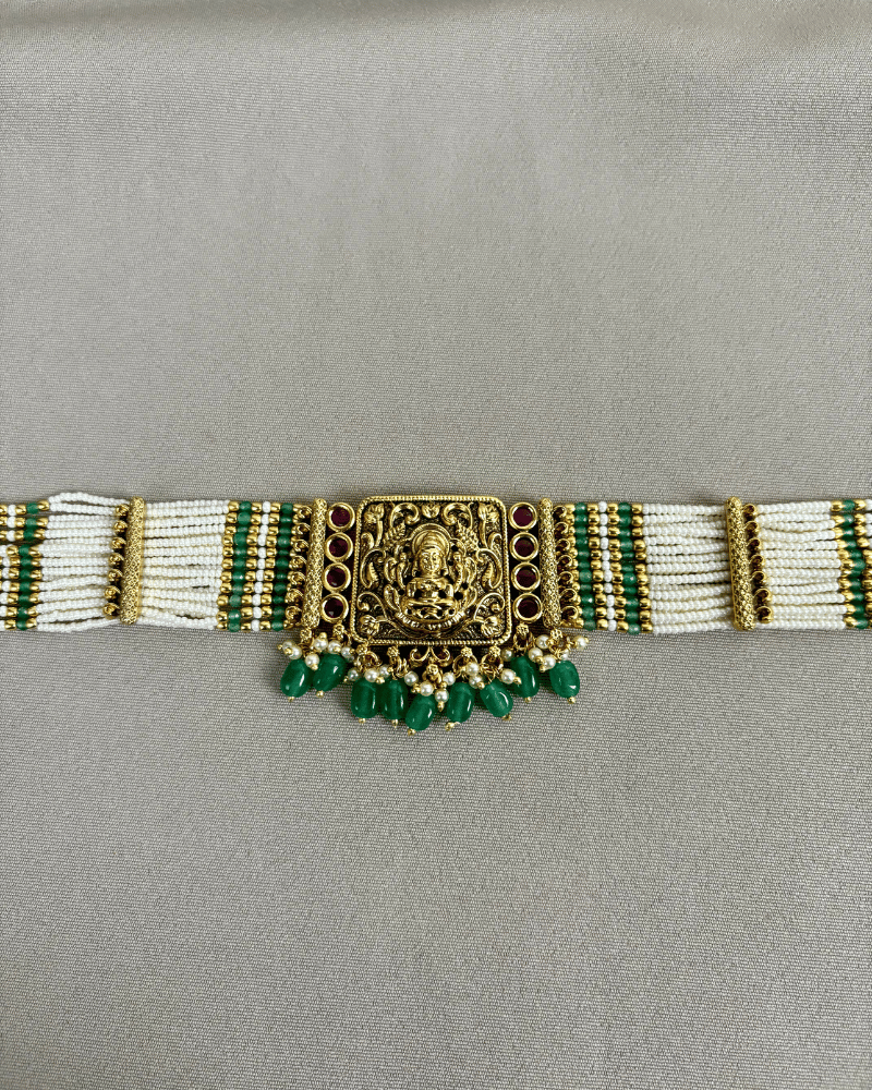 Laxmi Ji Choker | White Moti Strings