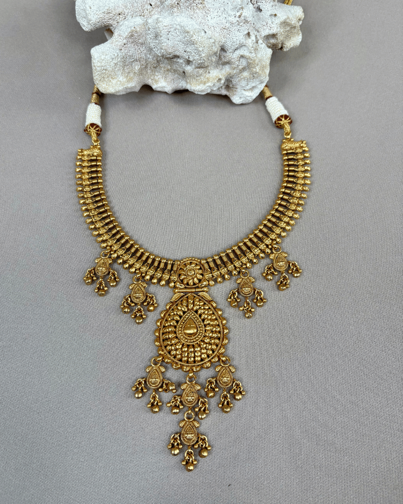 Adhira Heritage Golden Necklace | 18K Gold Plating