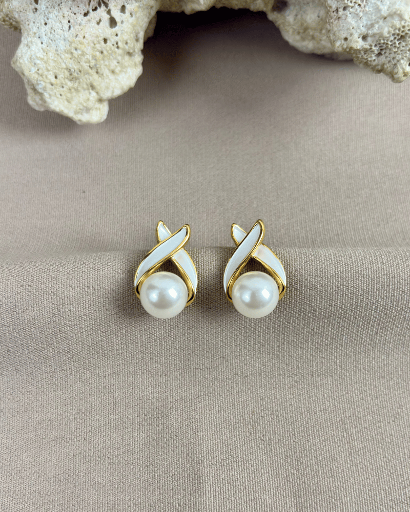 Ivory White Cross Studs