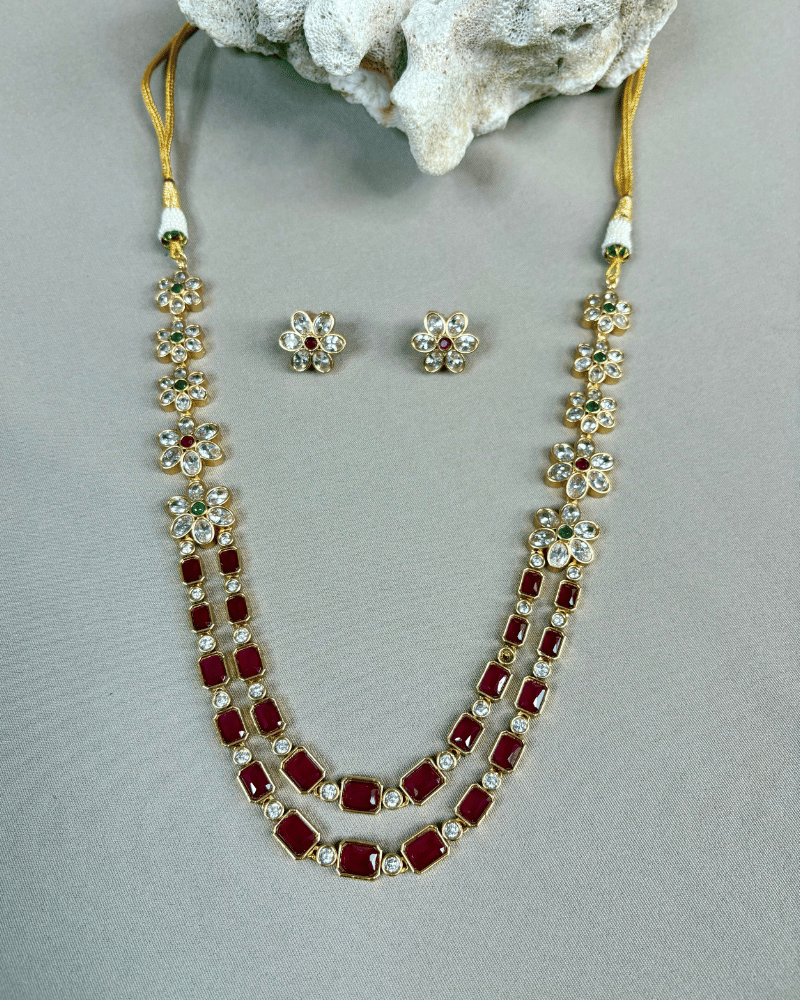 Reverse AD Gulmohar Necklace | 18K Gold Plating