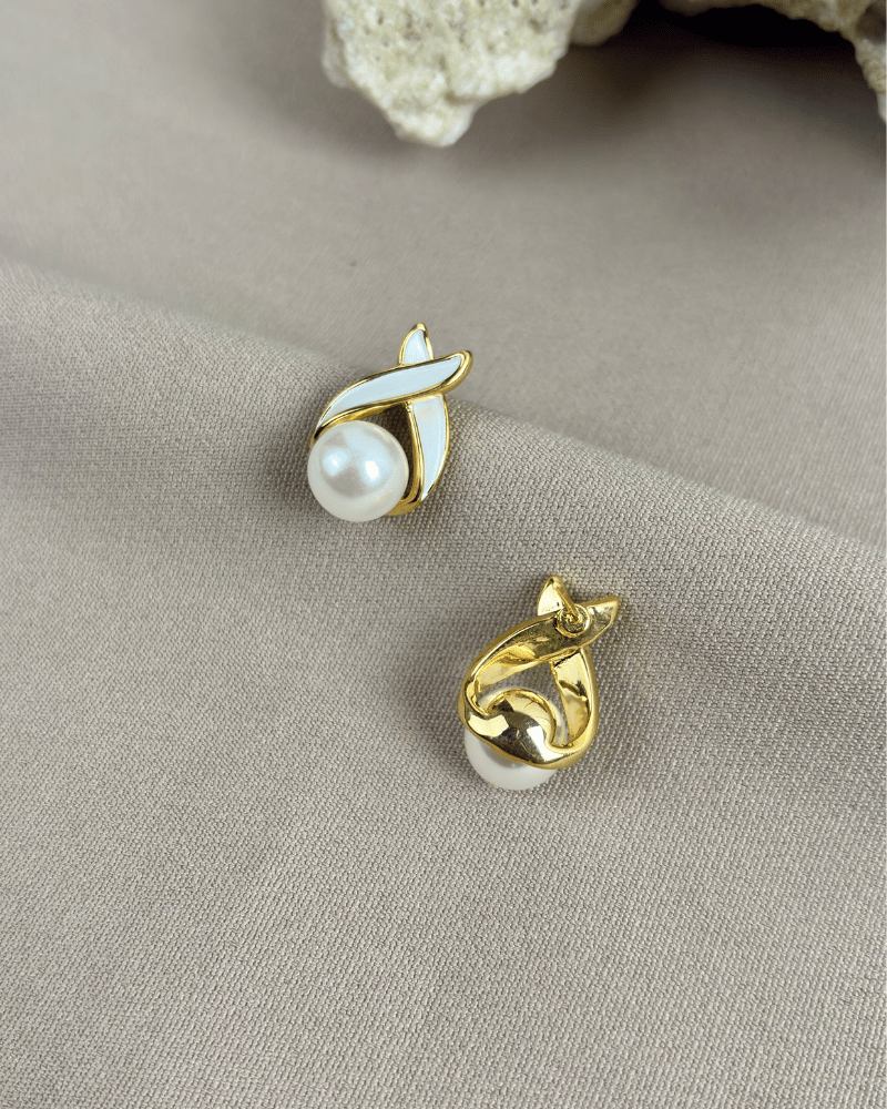 Ivory White Cross Studs
