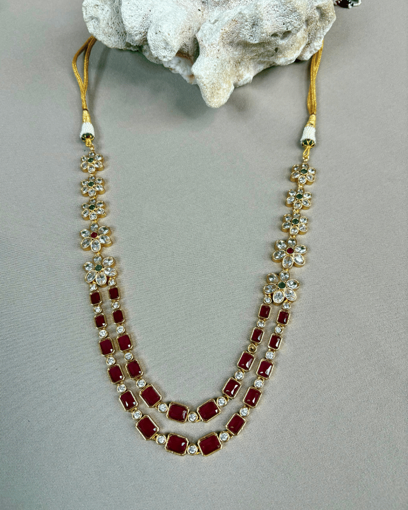 Reverse AD Gulmohar Necklace | 18K Gold Plating