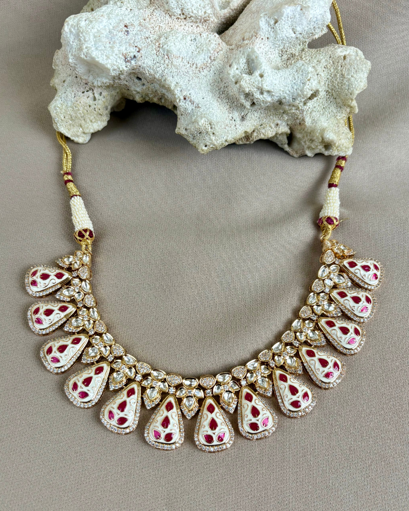 Gulnaar Meenakari Polki Necklace