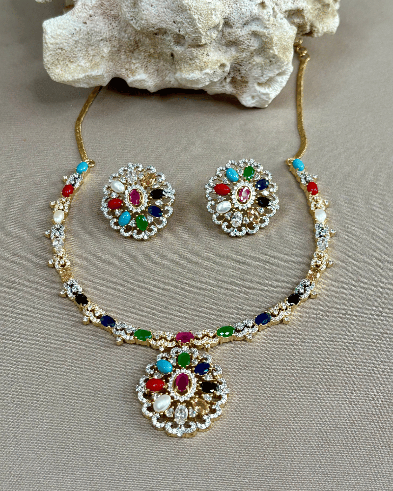 Multicolour Stone Diamond Set