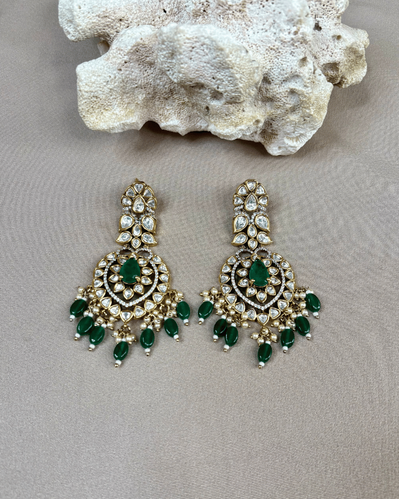 Emerald Rasika Chandbalis | 18K Gold Plating