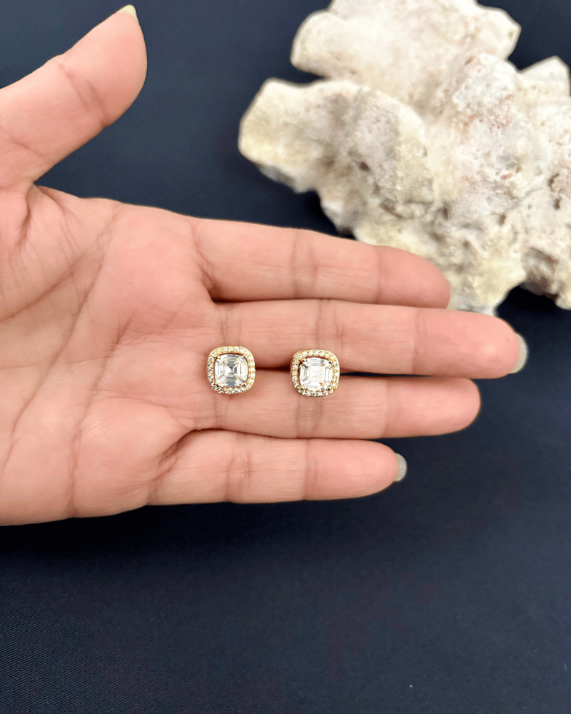 3 Carat Square Solitaire Pendant Set With Chain | Screw Back ...