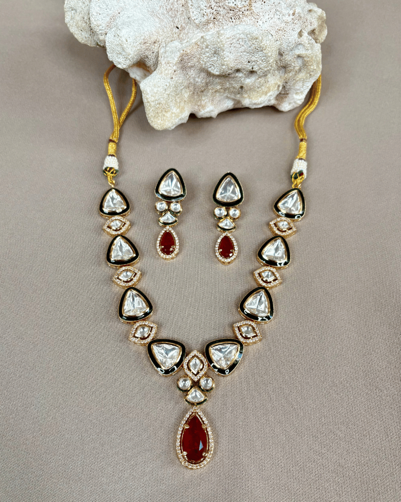 Royal Ruby Kundan Necklace | 18K Gold Plating