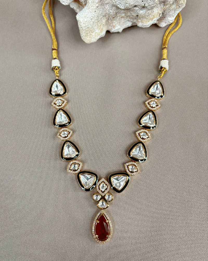 Royal Ruby Kundan Necklace | 18K Gold Plating